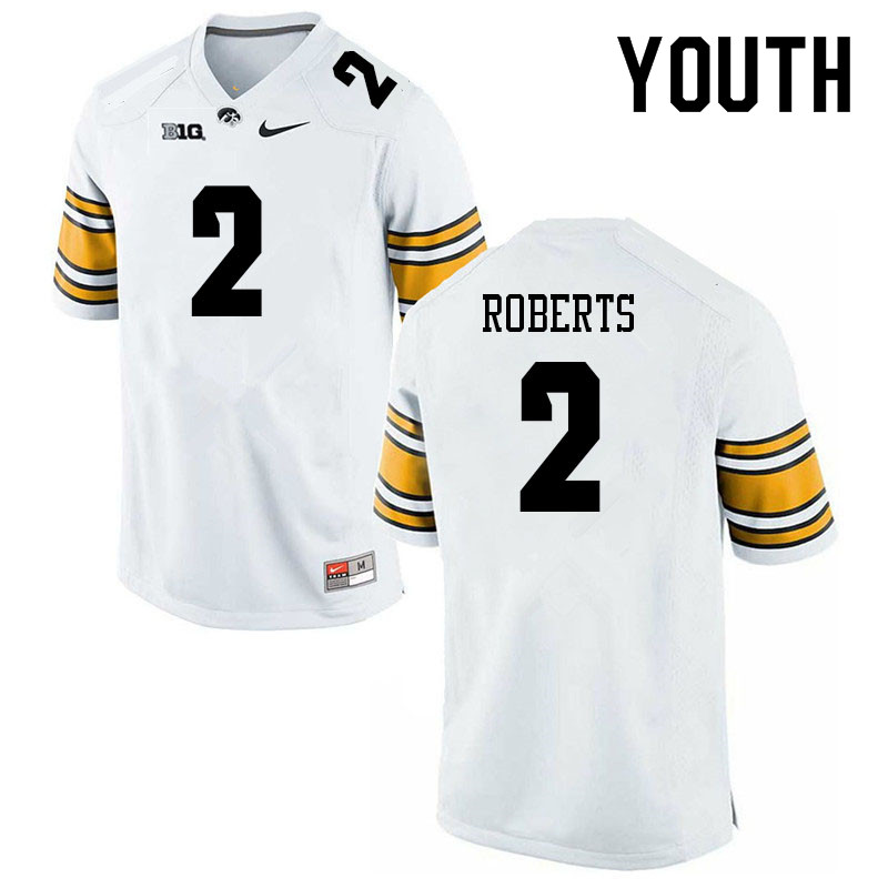 Youth #2 Terry Roberts Iowa Hawkeyes College Football Jerseys Sale-White